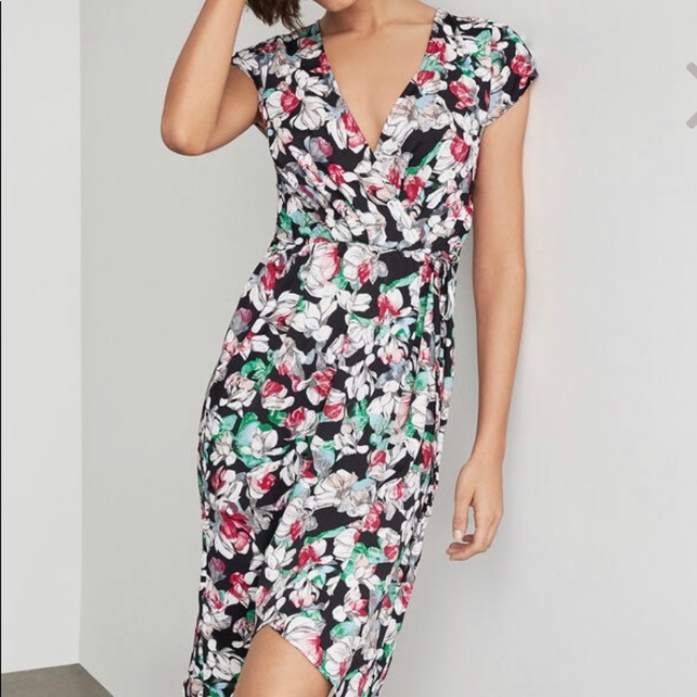 BCBG Floral Faux Wrap Dress - NWT